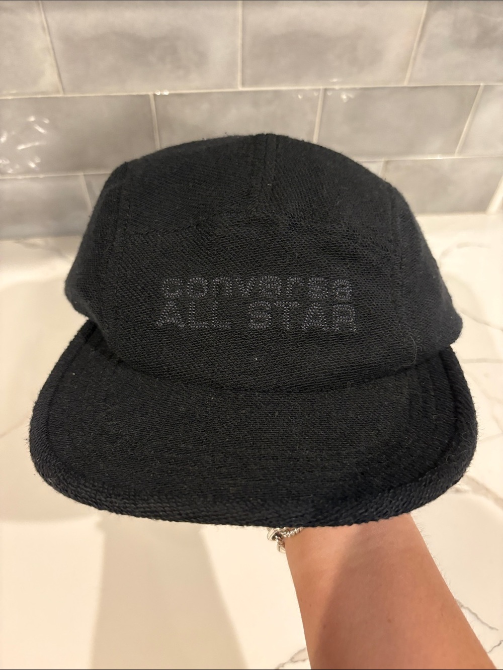Converse Black Embroidered Five-Panel Cap